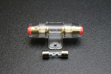 1 AGU FUSE HOLDER W/ 1 30 AMP 4 6 8 10 GAUGE IN LINE GLASS AWG WIRE NICKEL