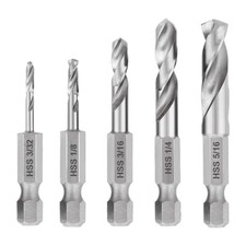 1/4 Shank 5PCS Stubby High Speed Steel M2 Sho...