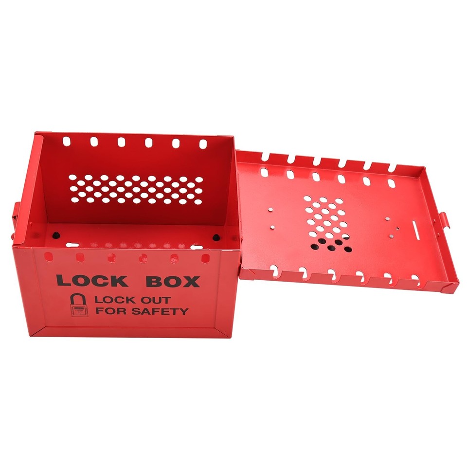 RealPlus Lockout Tagout Box Portable Loto Group Lock Box, 12 Padlock ...