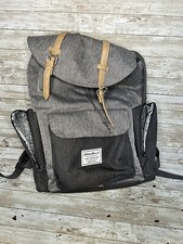 Eddie Bauer Unisex Gray Black Adjustable Straps Pockets Baby Diaper Bag Pack