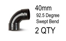 2x 40mm  92&frac12; Degree Swept Bend polypipe WS14B Black