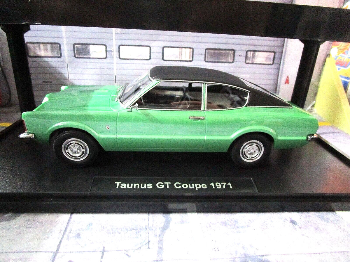 Ford Taunus Coupé GT 1971 – Miniature 1/18 KK-Scale (vert Métal)