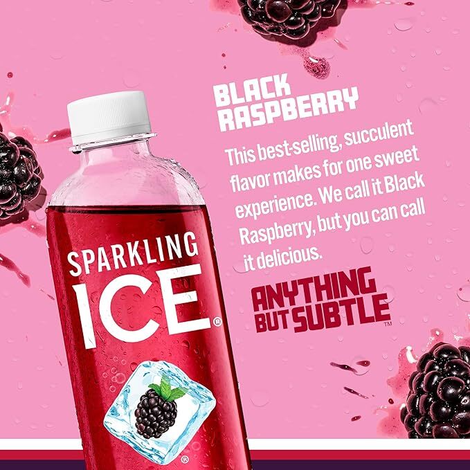 Sparkling Ice, Black Raspberry Sparkling Water, Zero Sugar Flavored