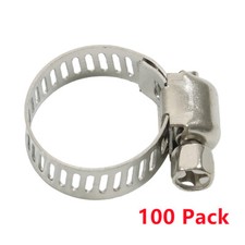 LABLT 100 Pcs 1/2"-3/4" Stainless Steel Drive Hose Clamps Fuel Line Clip