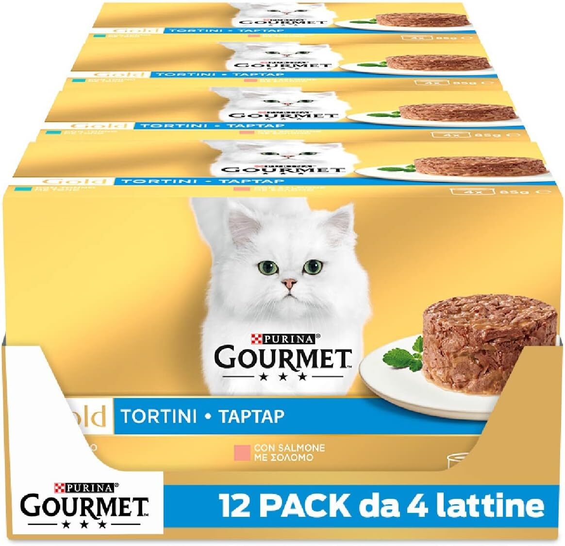 Purina Gourmet Gold Tortini Cibo Umido Gatto con 85 g (Confezione da 48)