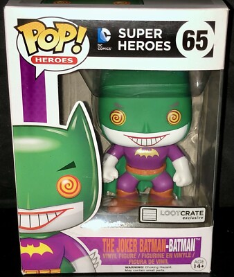 Funko POP DC Super Heroes Joker-Batman #65 LootCrate Exclusive Action Figure Dol