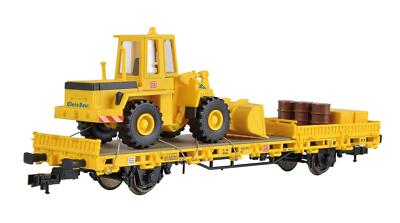Kibri 26274 Niederbordwagen mit Radlader Gleisbau und Ladung
