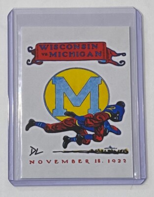 1922 Wisconsin Vs. Michigan Limited Edition Artist Signed Program Card 2/10