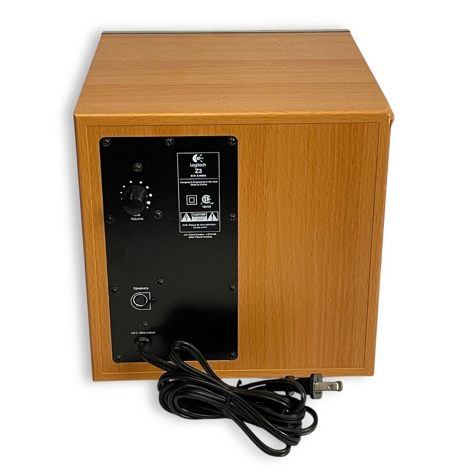 Logitech Z3 S-0085A Holzmaserung Desktop Lautsprecher Subwoofer Kabelfernbedienung — GETESTET - Bild 3 von 4