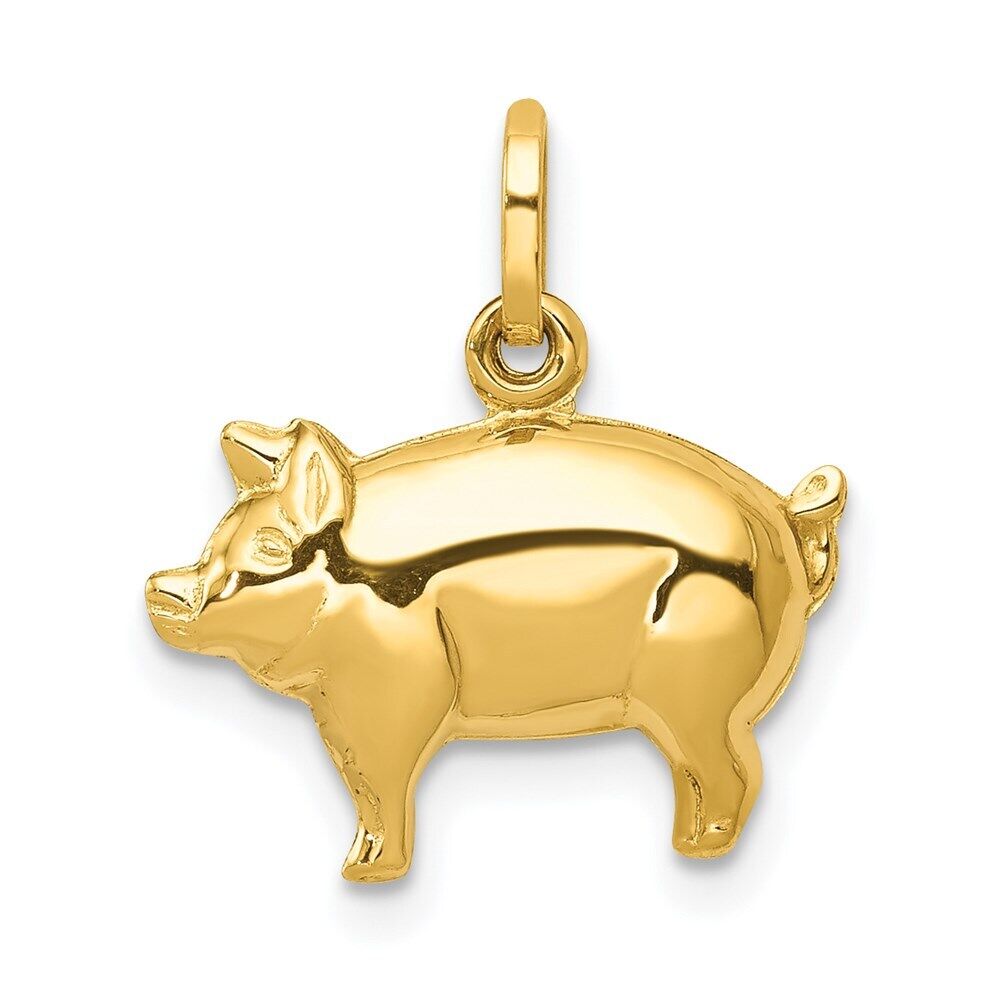 14k Yellow Gold Pig Charm Pendant 14k Yellow Gold Pig Charm Pendant