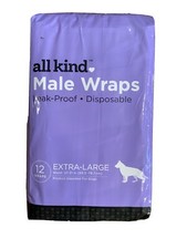All Kind Male X-Large Dog Wraps Leak proof Diapers 12 Wraps NIP Waist 27-31 inch