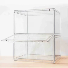 Plastic Storage Bins with Magnetic Lid Dustproof Book Cosmetic Display Cases