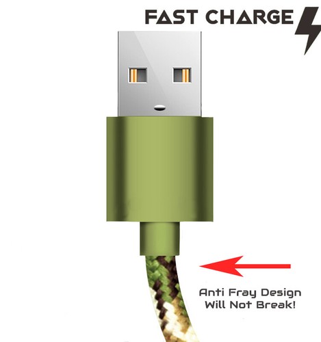 CAMO USB C Cable 4ft 6ft 10ft FAST Charger Type C Data Cord for Motorola Phone - Picture 21 of 30