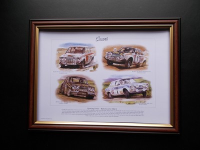 SPORTING FORDS - RALLY ESCORTS (MK1)  PRINT FRAMED