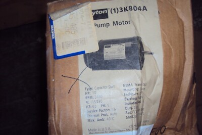 DAYTON 3K804 MOTOR JET SWIMMING ,  1/2 HP, 3450 RPM, 115/230 Voltage, 56J Frame