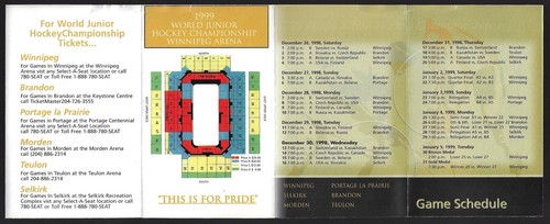 RARE 1999 World Junior Hockey Championships Hockey Schedule !!! Many Sponsors - Picture 2 of 3