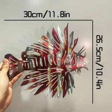 Metal Lion Fish Wall Decor Sport Fish Metal Wall Lionfish Sealife Sculpture
