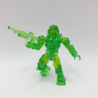 HALO MEGA BLOKS TRANSLUCENT UNSC GREEN SPARTAN WARRIOR FIGURE 96978 SERIES 7