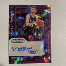 2021 Panini Prizm Draft Picks Matthew Hurt SS-MHU /99 Duke Auto Purple Ice