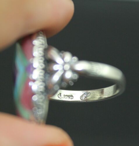 ANILLO CAROLYN POLLACK SUDOESTE MULTICOLOR PATRÓN PIEDRA TRITURADA 925 9 - Imagen 6 de 7