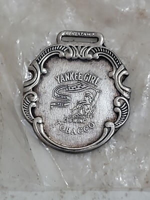 Yankee Girl Chewing Tobacco Advertising Pocket Watch Fob Key Ring NOS L.A.  Stamp