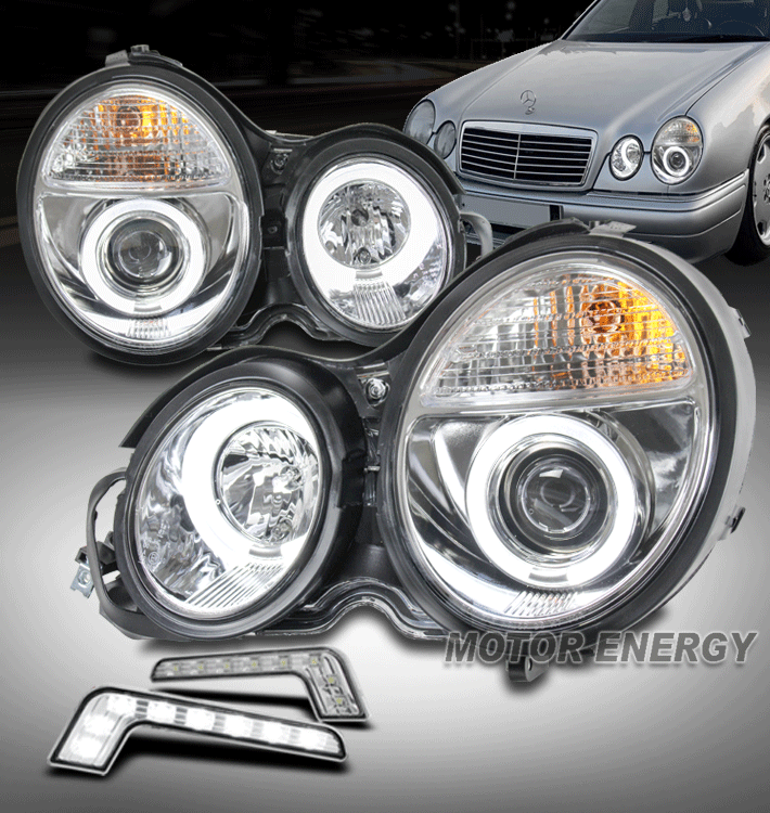 BRIGHTZ Eクラス W210 超鏡面ブラックメッ C 5189 5313 1996-1999 Mercedes Benz W210 E Class Chrome Projector