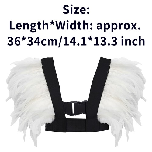 1Pc Unisex Feather Cape Shawl Costume Accessory Festival Supply Props Cosplay - Picture 22 of 22