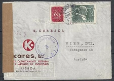 Portugal 1952 censored cover to Vienna