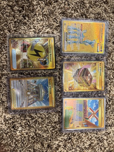 5 Gold Pokemon Cards - Iron Crown 216 And More!!!