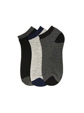 POWER CLUB 4 Pack Black Color Block Cushioned Casual Ankle Socks 9-11