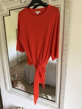 Whistles Tomato Red Top Jumper Waist Tie Size 12 Unworn Stunning Elbow Sleeves
