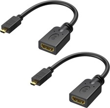 Micro HDMI to HDMI Adapter 2-Pack 6 Inches for Raspberry Pi