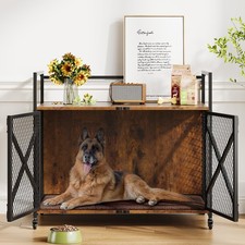 41 In Dog Crate Furniture Heavy Duty Decorative Dog Cage With Lockable 360 ...
