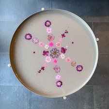 Beistelltisch Trockenblumen Blumen Kaffeetisch Couchtisch Epoxidharz Tisch Boho