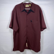 Men's Cubavera Guayabera Short Sleeve Shirt Maroon sz. XXL 37763