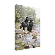 Wrapped Canvas Wall Art - The Macneil Studio 'Black Labradors' Wall Art for L...