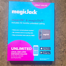 magicJack magicIN  magicOUT VoIP Adapter 1 Line USB/RJ-45 Black w/ Voicemail