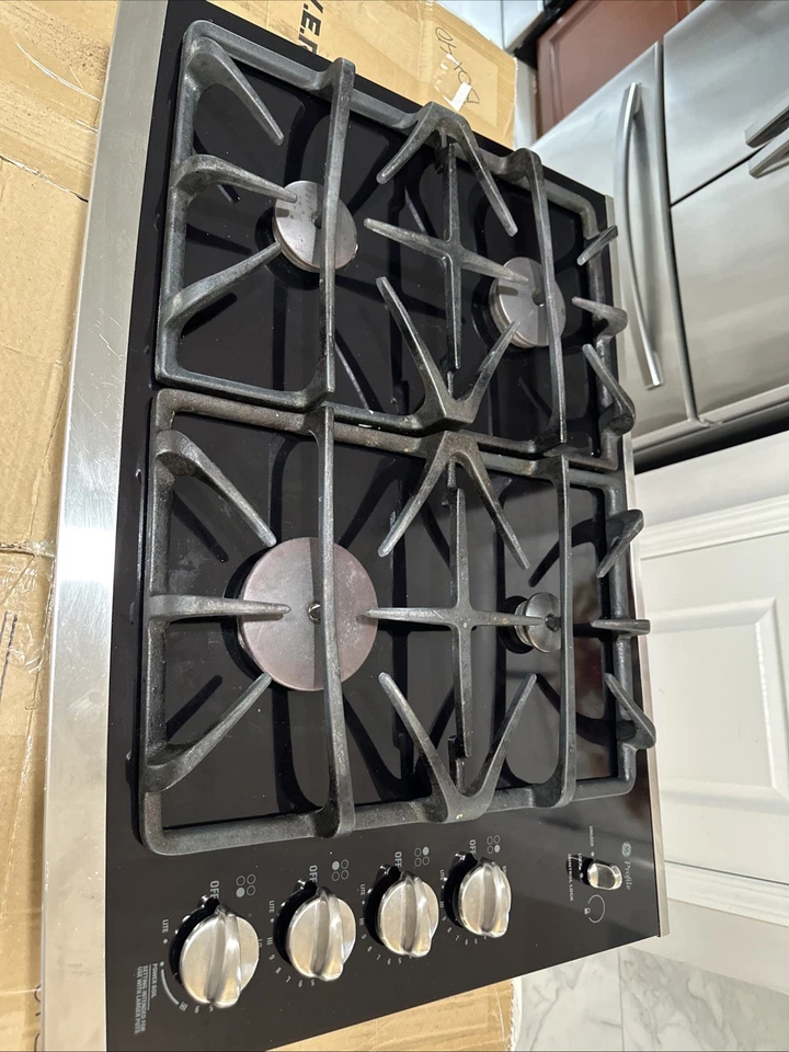 GE Profile 30" Gas Vidrio Quemadores Laterales Controles Inoxidable Jgp940sek2ss Foto 2 de 4