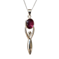 Granat GöTtin Halskette Edelstein AnhäNger 925 Sterling Silber Schmuck & Boxed