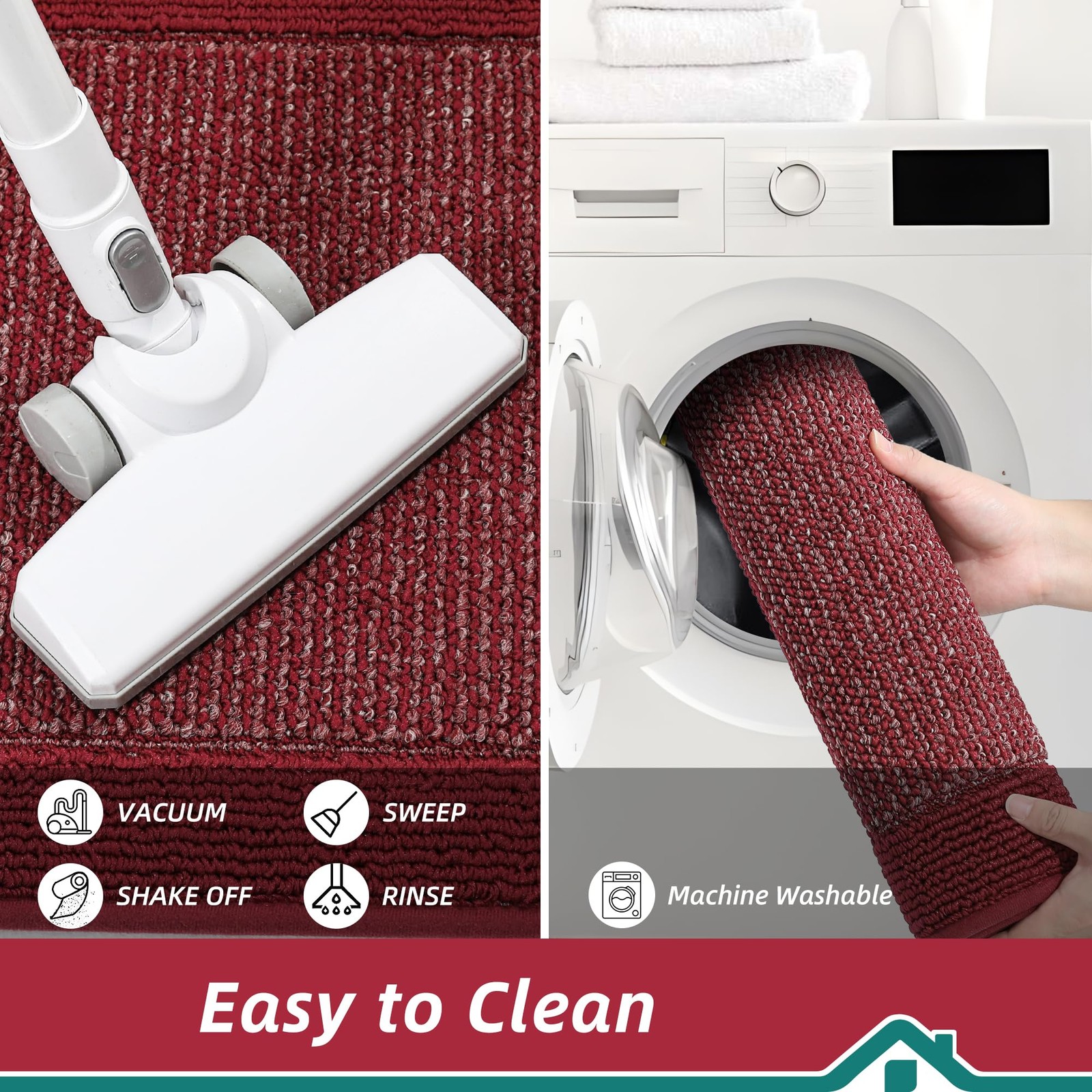 Kitchen Rugs and Mats Set of 2 Non-Slip Kitchen Mats for Floor, Absorbent and...