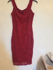 Quiz Red Lace sequin Special Occasion Dress Size 14