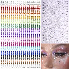 1250 Pcs Self Adhesive Rhinestones for Makeup Eyes 15 Colors Rainbow Rhinesto...