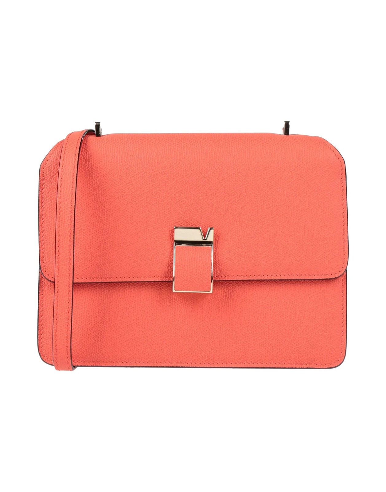 Valextra - Women - Pebbled-leather Flap bag - Mandarin