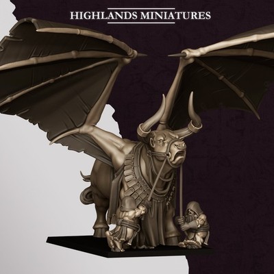 Marduk Bull (3) Fantasy 32mm Resin miniatures HIG