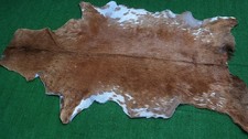Luxury Goat hide Rug Hair on Area Rug Size 44"x24" Animal Leather Goat Skin G301
