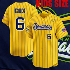 Savannah Bananas 6 COX Baseball Jersey kids youth boys girls size S-5XL HSN01