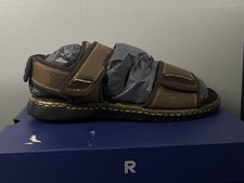Rockport Jasper QTR Strap Sandals Mens Size 10.5 Brown Leather Hook Loop
