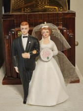 1950's Wedding Cake Topper By Wilton Chicago Bride and Groom 4inches Tall