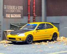 MH 1:64 Yellow For Civic Type R EK9 Spoon Sports Diecast Display Gift Model