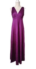 Vintage Vanity Fair Long Sleeveless Nightgown Silky Purple Women's Size 34